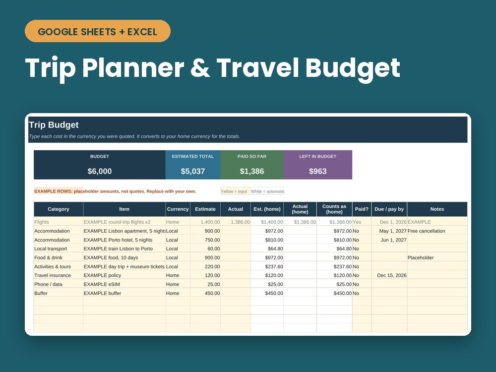 Trip Planner & Travel Budget preview